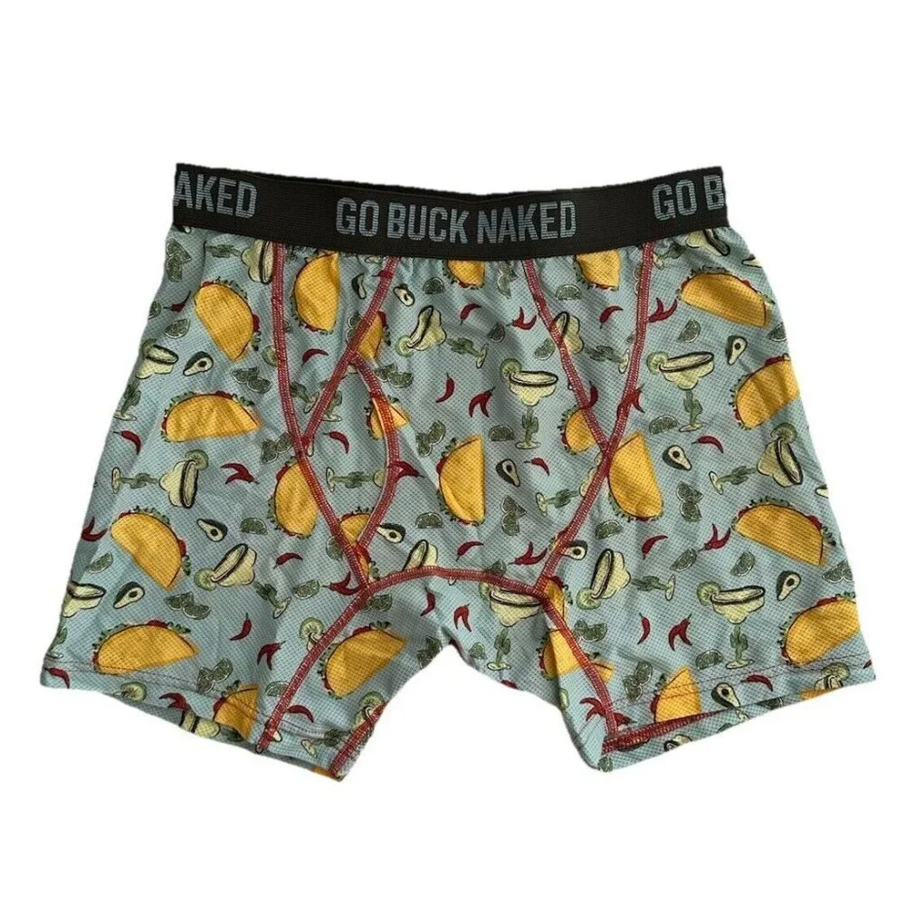 1 Pair Duluth Trading Buck‎ Naked Boxer Cantina - Taco Margarita Size Medium